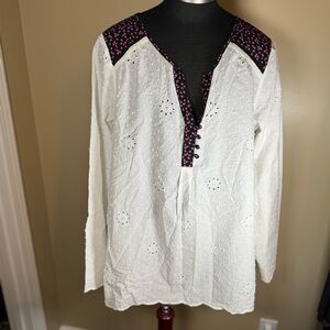 Matilda Jane White Blouse with Black and Pink Details